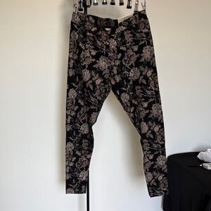 Soft Surroundings Black and Tan Floral Pants
